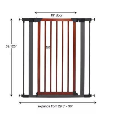 Midwest® Pet Gate W/ Graphite Steel Frame & Decorative Wood, Safety Latch W/ One-Handed Operation - Image 7