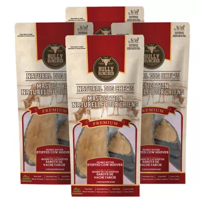 Bully Bunches -  Peanut Butter Stuffed Cow Hooves, 4 Packs - Image 1