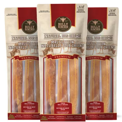 Bully Bunches - 12 Inch Thick Bully Stick, 3 Packs, 3 count each - Image 1