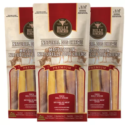 Bully Bunches - 6 Inch Thick Bully Stick, 3 Packs, 5 count each - Image 1
