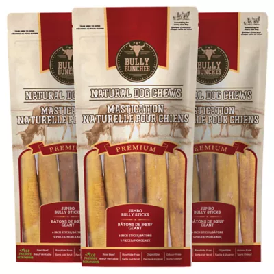 Bully Bunches - 6 Inch Jumbo Bully Stick, 3 Packs, 5 count each - Image 1