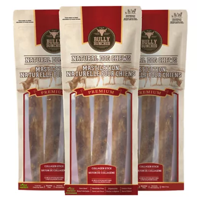 Bully Bunches - 12 Inch Collagen Stick, 3 Packs, 3 count each - Image 1
