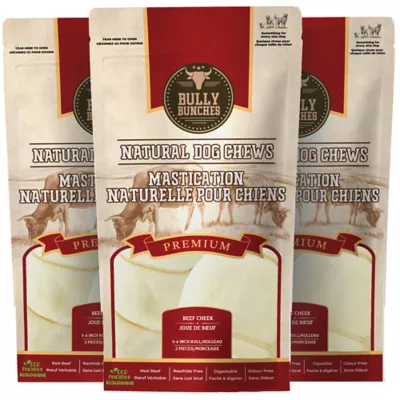 Bully Bunches - 5-6 Inch Beef Cheek Roll, 3 Packs, 2 count each - Image 1