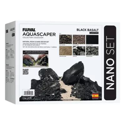 Fluval® Black Aquascaper Rock and Sand Décor Set - Natural Fish Tank Aquarium Décor - Image 1