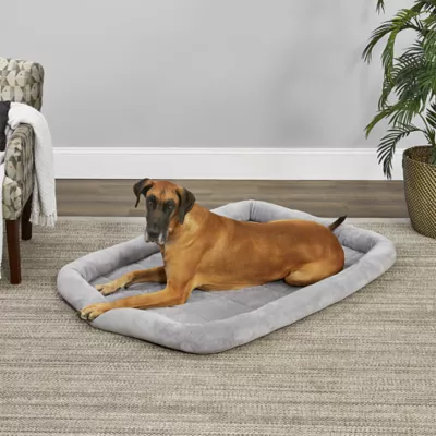 Midwest® QuietTime Deluxe Diamond Stitch Pet Bolster Bed, Machine Washable & Durable, Grey - Image 3