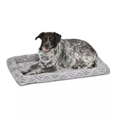 Midwest® QuietTime Deluxe Wave Bolster Bed For Pets, Machine Washable & Dryable, Gray - Image 1