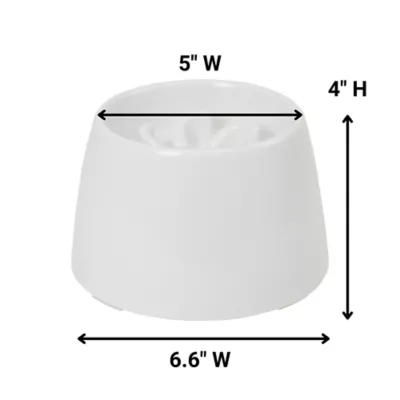 Richell Raised Slow-Feeder Dog Food Bowl Made W/ Dishwasher-Safe Plastic, Prevents Overeating - Image 2