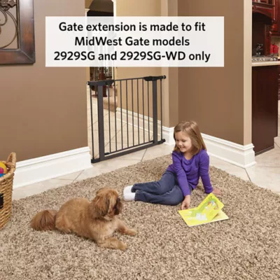 Midwest® Steel Pet Gate Extension For 29 Inch Tall Durable Gate, Lead-Free & Chew Proof, Graphite - Image 4
