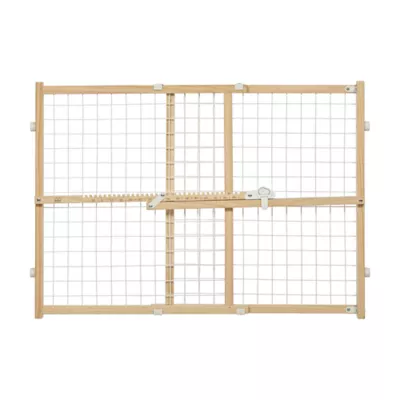 Midwest® Wire Mesh Pet Safety Gate W/ Wooden Gate, Expands 29-41 Inches Wide - Image 1