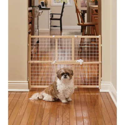 Midwest® Wire Mesh Pet Safety Gate W/ Wooden Gate, Expands 29-41 Inches Wide - Image 2
