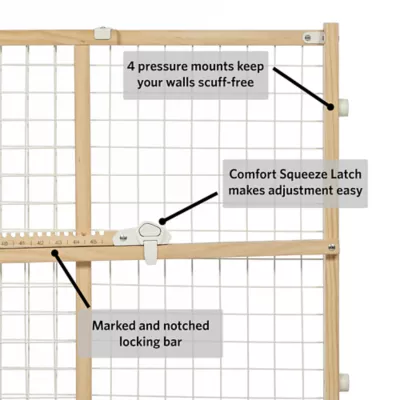 Midwest® Wire Mesh Pet Safety Gate W/ Wooden Gate, Expands 29-41 Inches Wide - Image 3