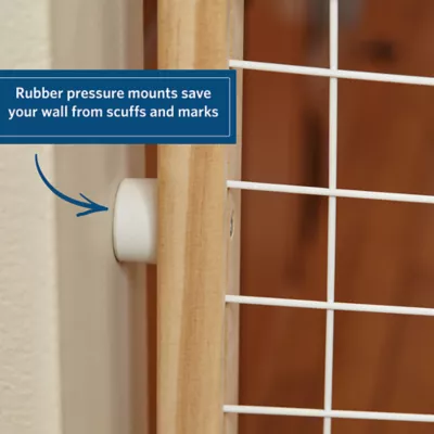 Midwest® Wire Mesh Pet Safety Gate W/ Wooden Gate, Expands 29-41 Inches Wide - Image 4