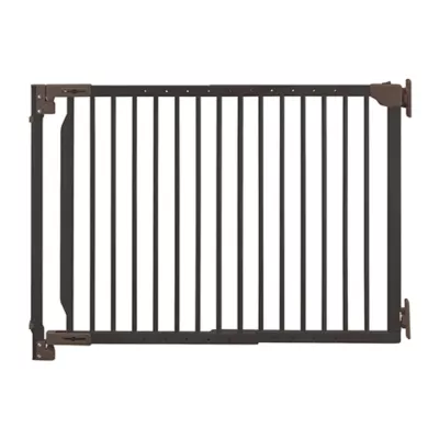 Richell Expandable Walk-Through Wooden Pet Gate, Requires Wall Attachment - Image 1