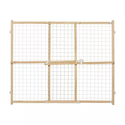Midwest® Wire Mesh Pet Safety Gate W/ Wooden Gate, Expands 29-50 Inches Wide - Image 1