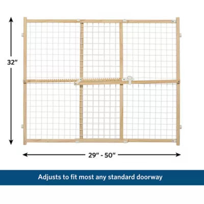 Midwest® Wire Mesh Pet Safety Gate W/ Wooden Gate, Expands 29-50 Inches Wide - Image 4