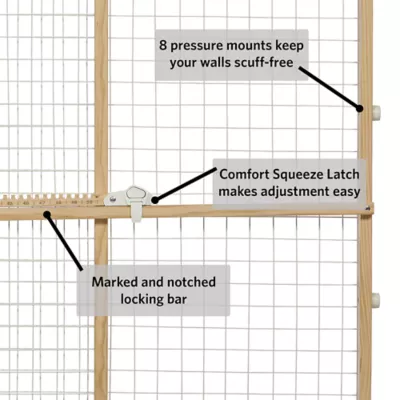 Midwest® Wire Mesh Pet Safety Gate W/ Wooden Gate, Expands 29-50 Inches Wide - Image 3