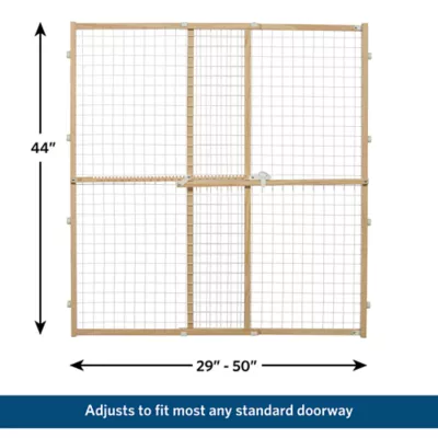Midwest® Wire Mesh Pet Safety Gate W/ Wooden Gate, Expands 29-50 Inches Wide - Image 4