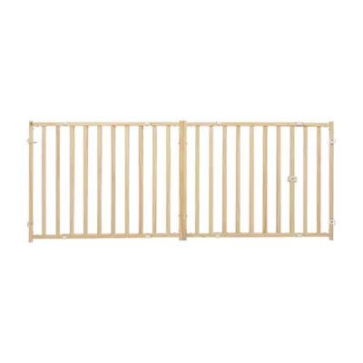 Miwest® Extra Wide Durable Wood Dog Gate, Stands 24" High, Expands 50-94 Inches - Image 1