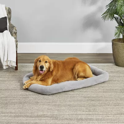 Midwest® QuietTime Deluxe Diamond Stitch Pet Bolster Bed, Machine Washable & Durable, Grey - Image 3