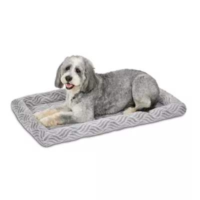 Midwest® QuietTime Deluxe Wave Bolster Bed For Pets, Machine Washable & Dryable, Gray - Image 1