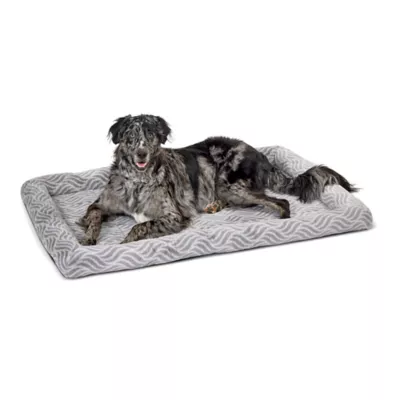 Midwest® QuietTime Deluxe Wave Bolster Bed For Pets, Machine Washable & Dryable, Gray - Image 1