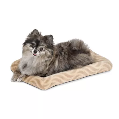 Midwest® QuietTime Deluxe Wave Bolster Bed For Pets, Machine Washable & Dryable, Tan - Image 1