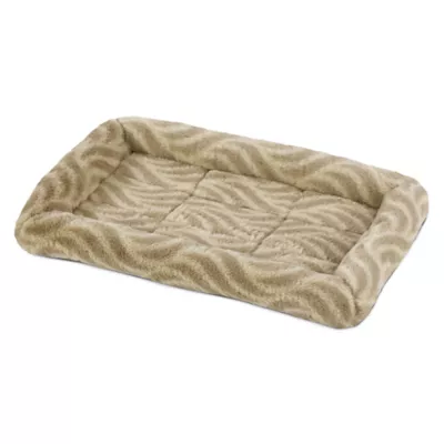 Midwest® QuietTime Deluxe Wave Bolster Bed For Pets, Machine Washable & Dryable, Tan - Image 2