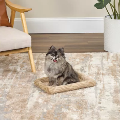 Midwest® QuietTime Deluxe Wave Bolster Bed For Pets, Machine Washable & Dryable, Tan - Image 3