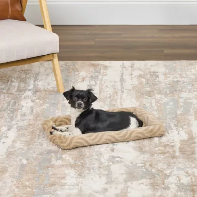 Midwest® QuietTime Deluxe Wave Bolster Bed For Pets, Machine Washable & Dryable, Tan - Image 3