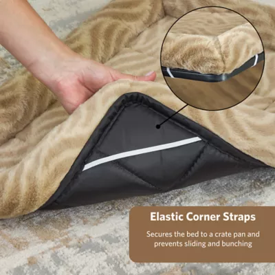 Midwest® QuietTime Deluxe Wave Bolster Bed For Pets, Machine Washable & Dryable, Tan - Image 5