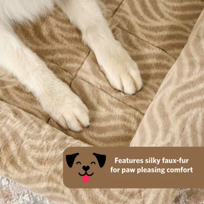Midwest® QuietTime Deluxe Wave Bolster Bed For Pets, Machine Washable & Dryable, Tan - Image 6