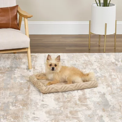 Midwest® QuietTime Deluxe Wave Bolster Bed For Pets, Machine Washable & Dryable, Tan - Image 3