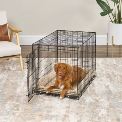 Midwest® QuietTime Deluxe Wave Bolster Bed For Pets, Machine Washable & Dryable, Tan - Image 4