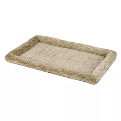 Midwest® QuietTime Deluxe Wave Bolster Bed For Pets, Machine Washable & Dryable, Tan - Image 2