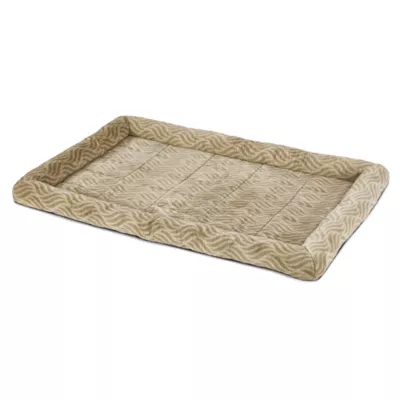 Midwest® QuietTime Deluxe Wave Bolster Bed For Pets, Machine Washable & Dryable, Tan - Image 2