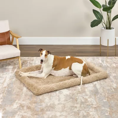 Midwest® QuietTime Deluxe Wave Bolster Bed For Pets, Machine Washable & Dryable, Tan - Image 3