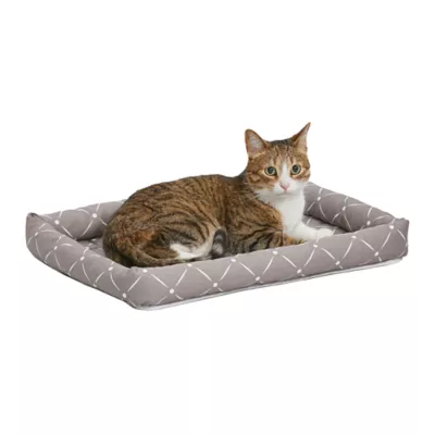 Midwest® QuietTime Ashton Bolster Bed For Pets, Machine Washable & Dryable, Gray - Image 1
