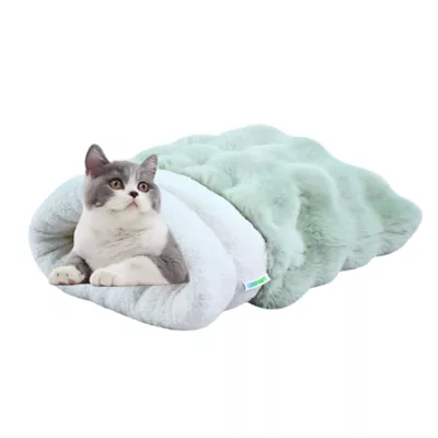 GOOPAWS 4-in-1 Cat Burrow Cave Bed, Self-Warming Pet Bed for Cats & Small Dogs - Image 1