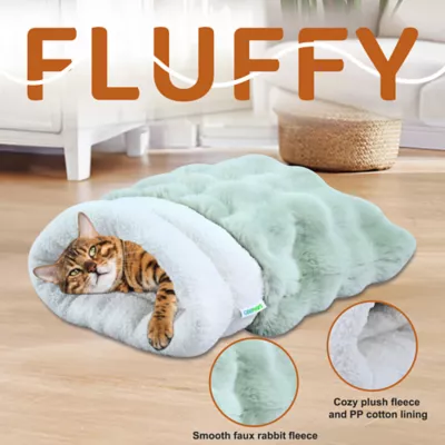 GOOPAWS 4-in-1 Cat Burrow Cave Bed, Self-Warming Pet Bed for Cats & Small Dogs - Image 2