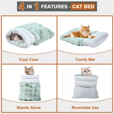 GOOPAWS 4-in-1 Cat Burrow Cave Bed, Self-Warming Pet Bed for Cats & Small Dogs - Image 4
