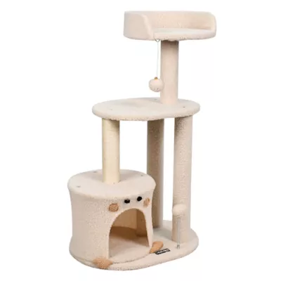 GOOPAWS Faux Fur Cat Tree Tower with Top Perch, 34 Inch - Image 2