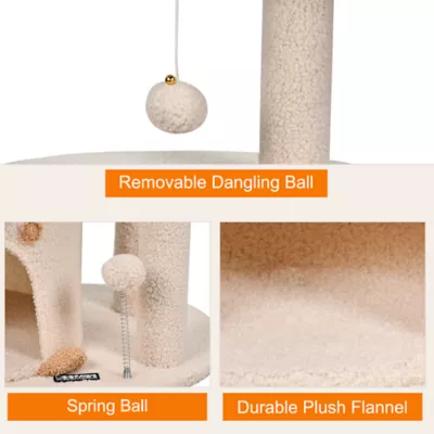 GOOPAWS Faux Fur Cat Tree Tower with Top Perch, 34 Inch - Image 5