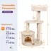 GOOPAWS Faux Fur Cat Tree Tower with Top Perch, 34 Inch image thumbnail 6