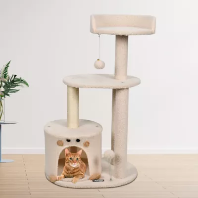 GOOPAWS Faux Fur Cat Tree Tower with Top Perch, 34 Inch - Image 7