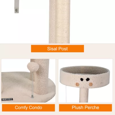 GOOPAWS Faux Fur Cat Tree Tower with Top Perch, 59 Inch - Image 4