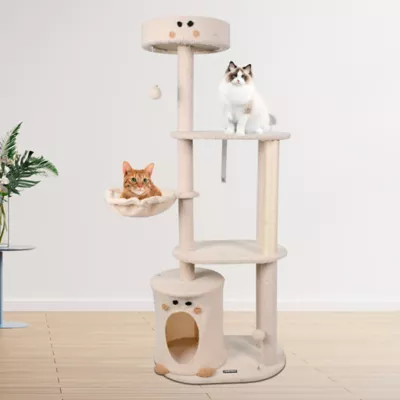 GOOPAWS Faux Fur Cat Tree Tower with Top Perch, 59 Inch - Image 7