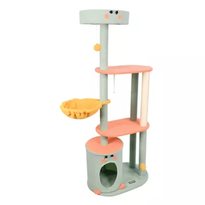 GOOPAWS Faux Fur Cat Tree Tower with Top Perch, 59 Inch - Image 2