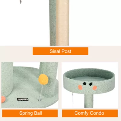 GOOPAWS Faux Fur Cat Tree Tower with Top Perch, 59 Inch - Image 4