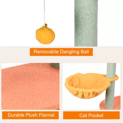 GOOPAWS Faux Fur Cat Tree Tower with Top Perch, 59 Inch - Image 5