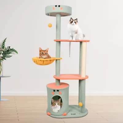 GOOPAWS Faux Fur Cat Tree Tower with Top Perch, 59 Inch - Image 7